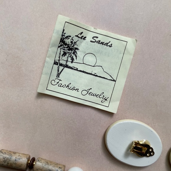 Lee Sands Leopard Ceramic Necklace and Earring Set - Vintage 1980s - Picture 6 of 11